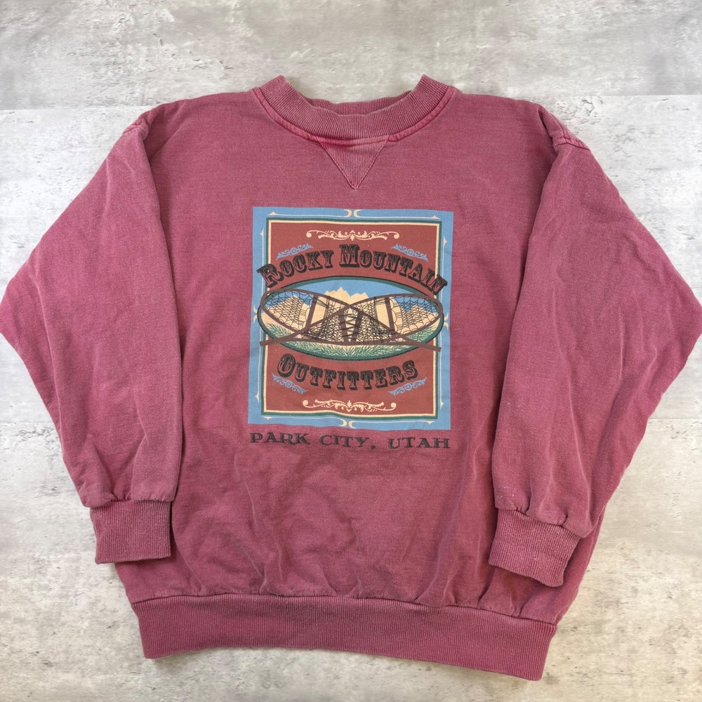 Vintage Mountain Designs Rocky Mountain Outfitters Park City Utah Sweatshirt XL